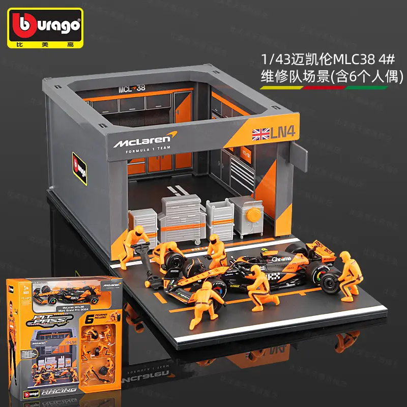 Bimeigao F1 Maintenance Station P Room Model 1:43 Racing Tire Changing Scene Red Bull Mercedes-Benz Mclaren Ferrari