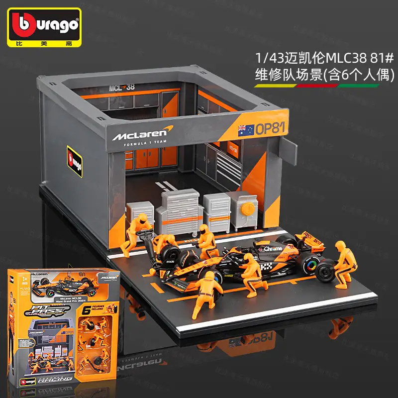 Bimeigao F1 Maintenance Station P Room Model 1:43 Racing Tire Changing Scene Red Bull Mercedes-Benz Mclaren Ferrari