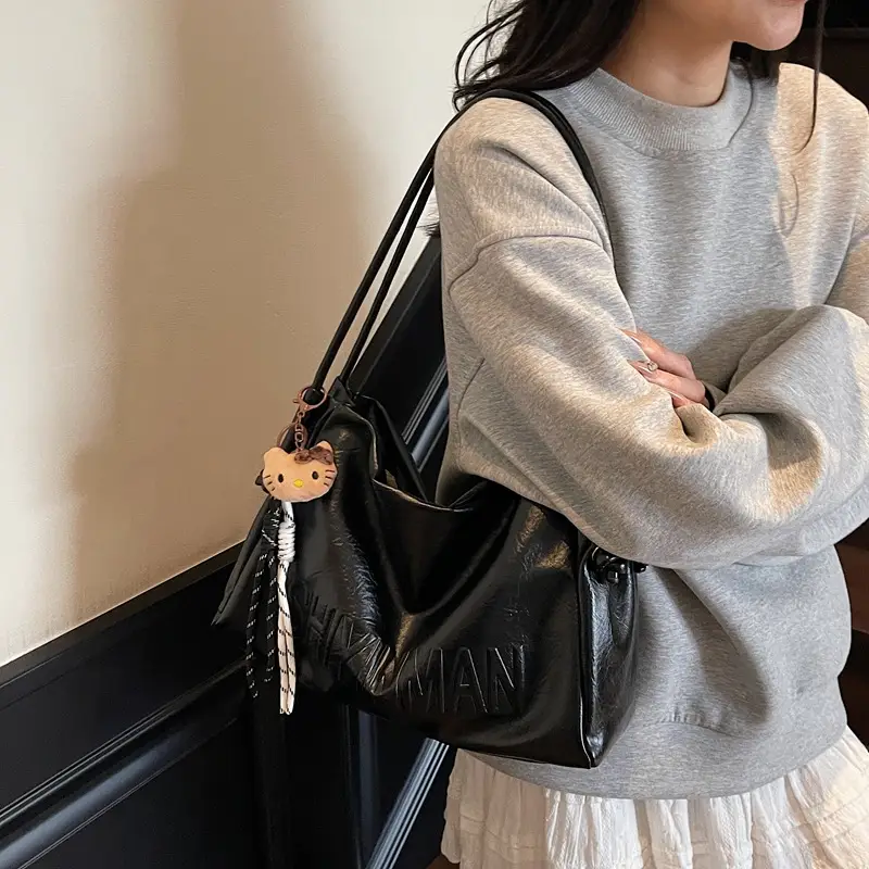 Korean Retro Orange Shoulder Bag for Women 2025