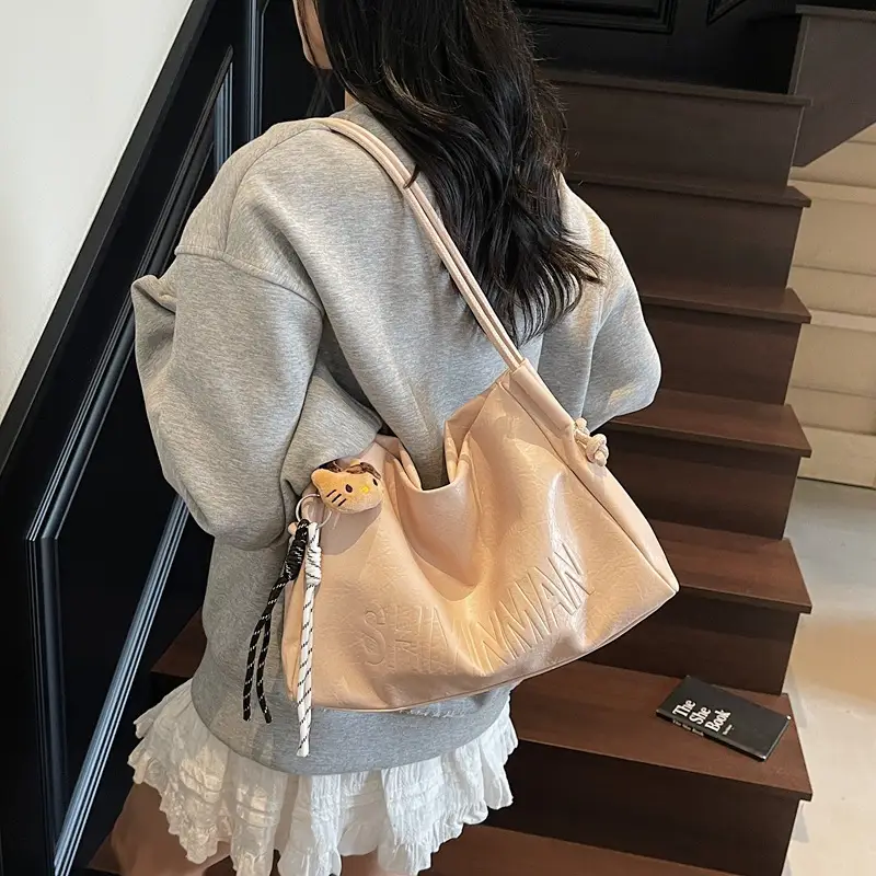 Korean Retro Orange Shoulder Bag for Women 2025