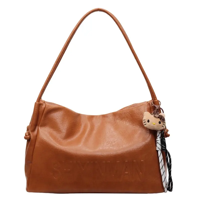 Korean Retro Orange Shoulder Bag for Women 2025