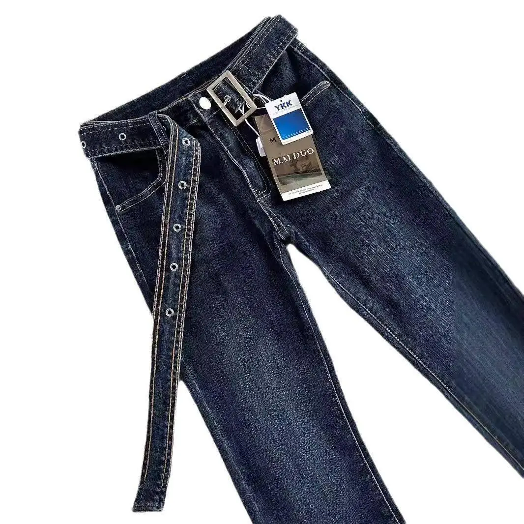 Dark Blue Flared Jeans for Women Summer Slimming