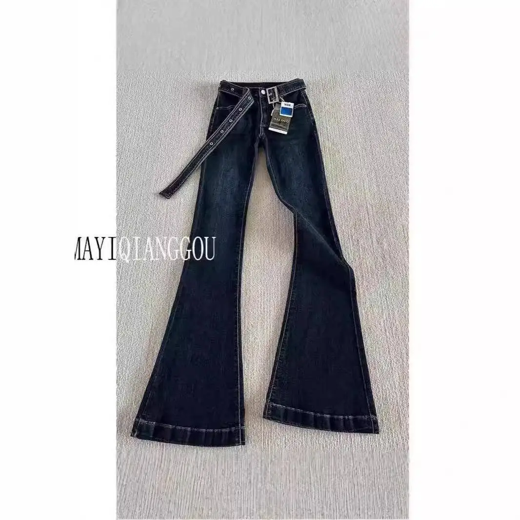 Dark Blue Flared Jeans for Women Summer Slimming — feature 4