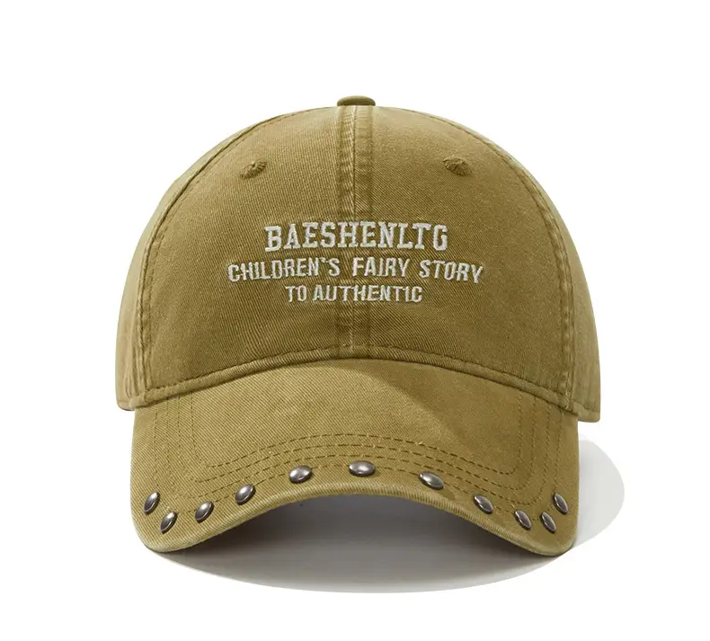 Black Rivet Cap for Women with Wide Brim and Letter Embroidery — feature 18