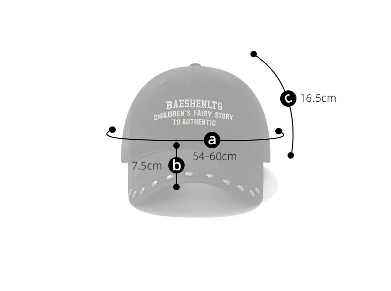 Black Rivet Cap for Women with Wide Brim and Letter Embroidery — feature 6