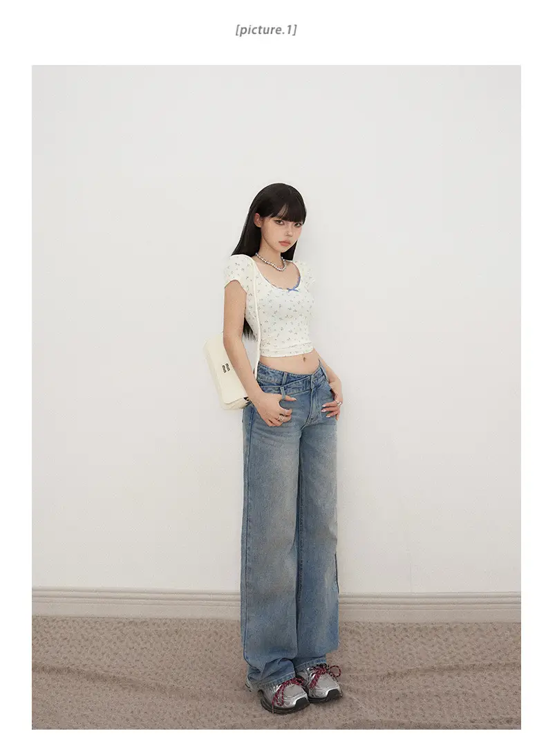 Low Waist Jeans Women 2025 New Loose Wide Leg Dark Blue Pants — feature 10