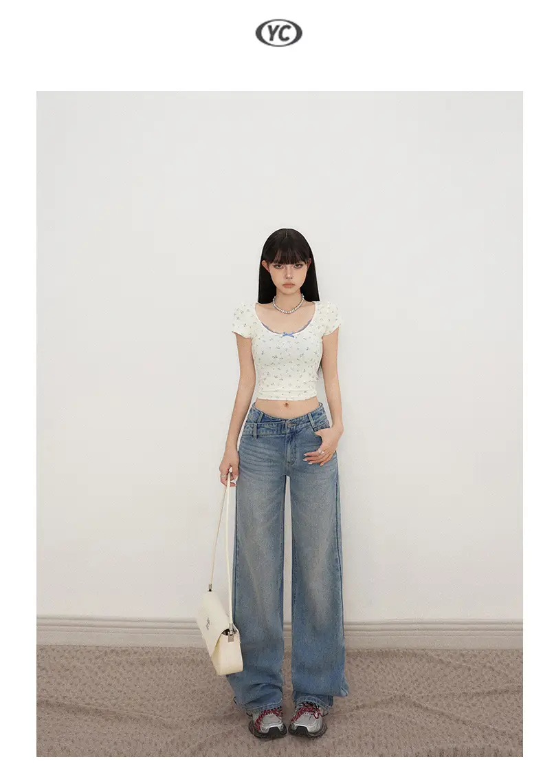 Low Waist Jeans Women 2025 New Loose Wide Leg Dark Blue Pants — feature 14