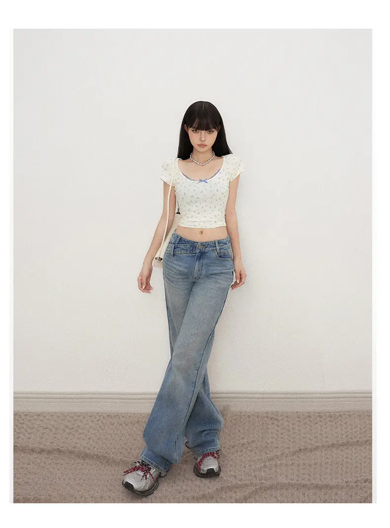 Low Waist Jeans Women 2025 New Loose Wide Leg Dark Blue Pants — feature 15