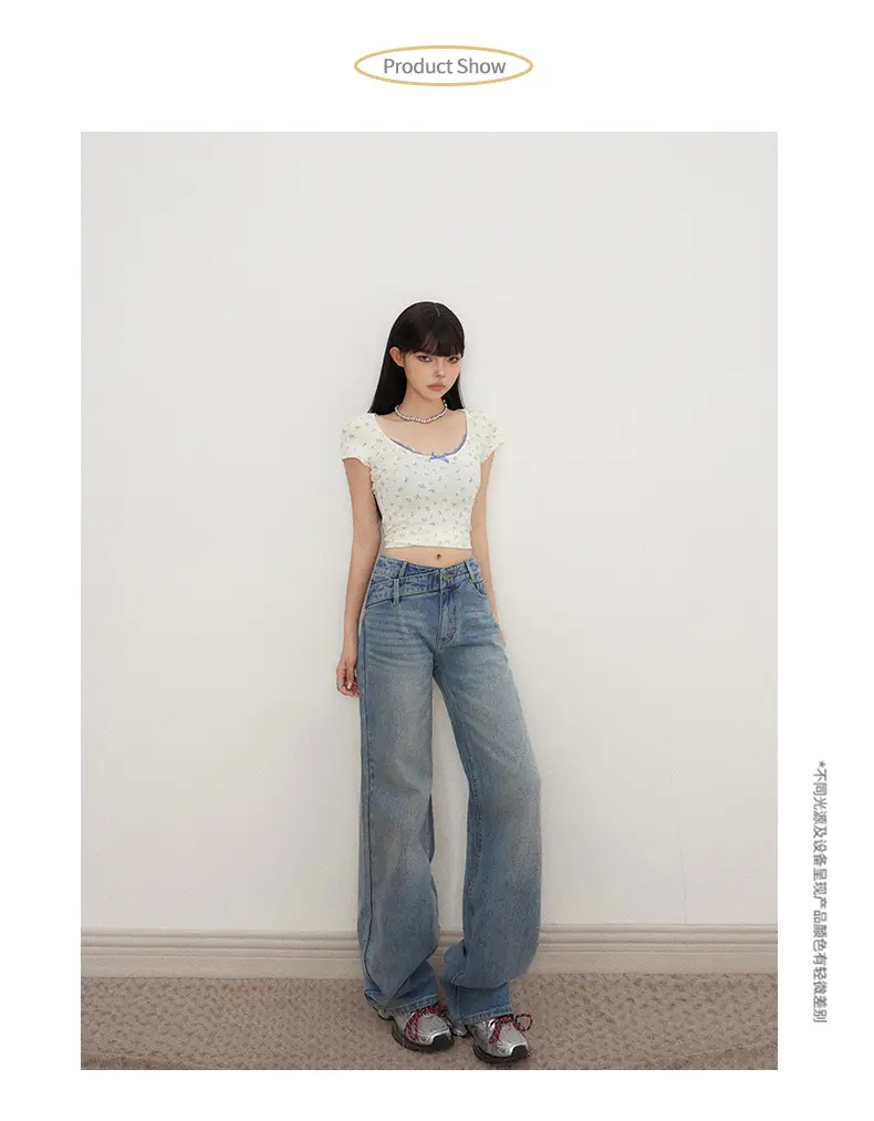 Low Waist Jeans Women 2025 New Loose Wide Leg Dark Blue Pants — feature 3