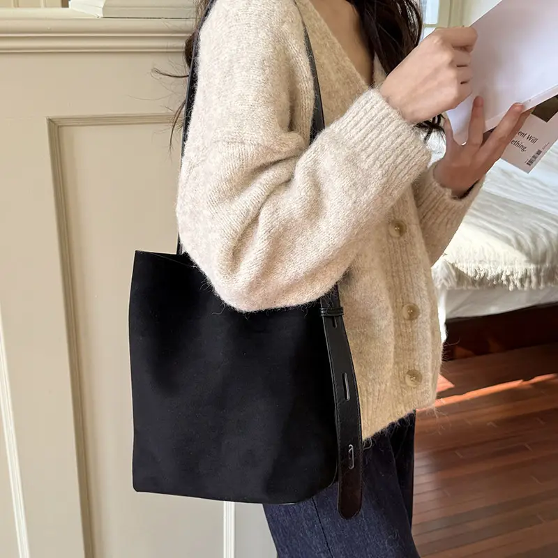 Leopard Print Bucket Bags for Women Brown Black