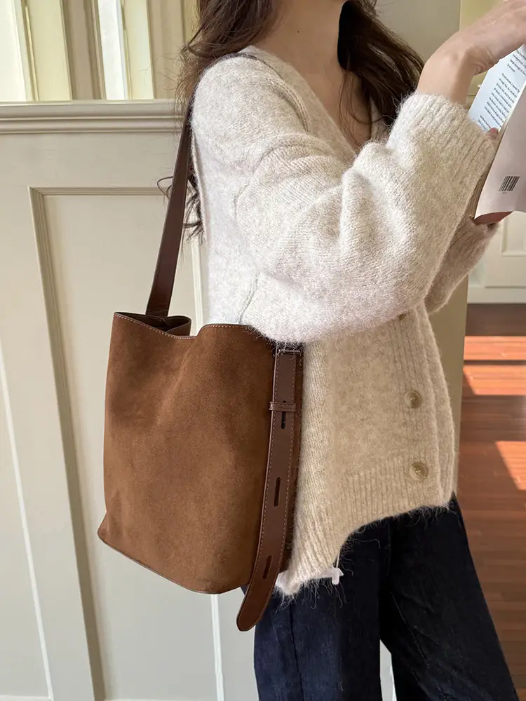 Leopard Print Bucket Bags for Women Brown Black — feature 1