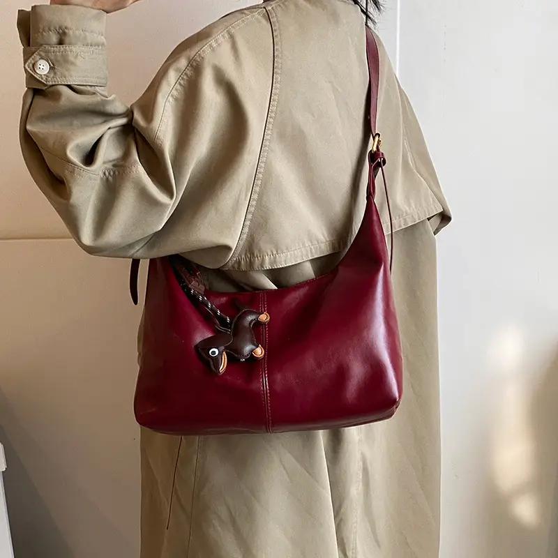 Brown Leather Crossbody Bag for Women Large Capacity