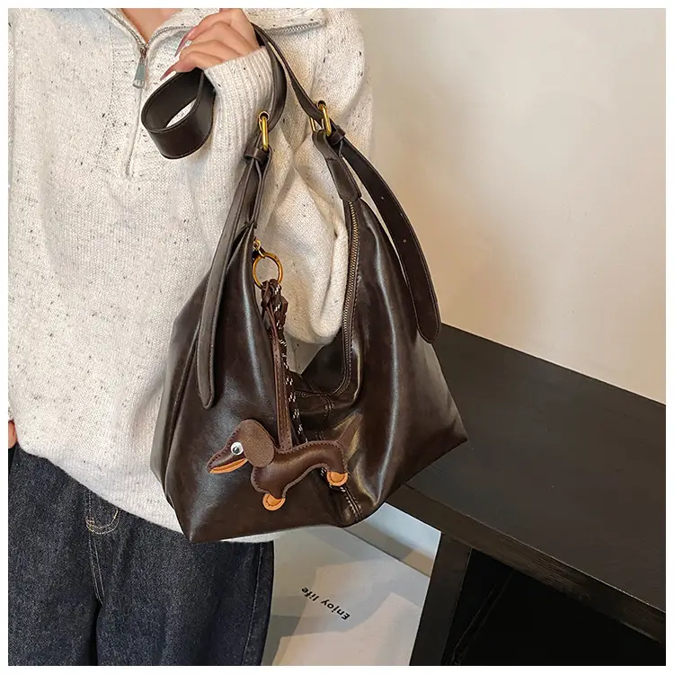 Brown Leather Crossbody Bag for Women Large Capacity — feature 11