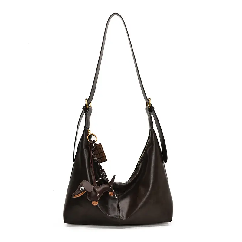 Brown Leather Crossbody Bag for Women Large Capacity