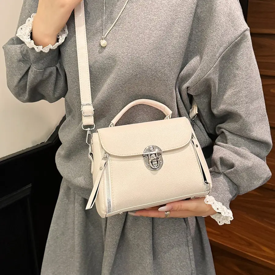 Brown Leather Crossbody Bag for Women with Logo - Image 8