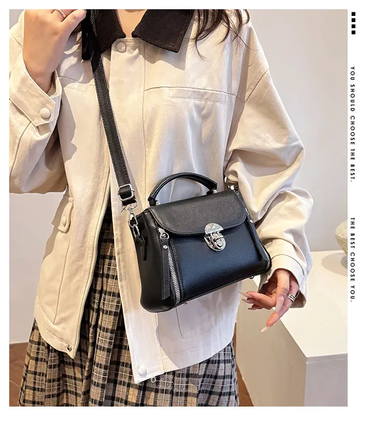 Brown Leather Crossbody Bag for Women with Logo — feature 3