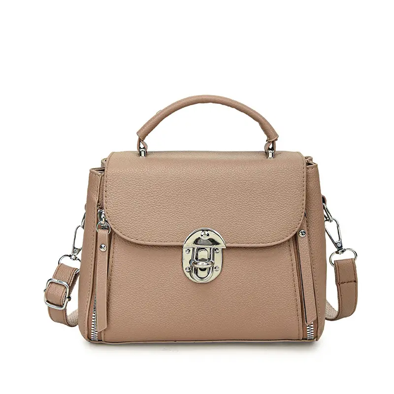 Brown Leather Crossbody Bag for Women with Logo - Image 2