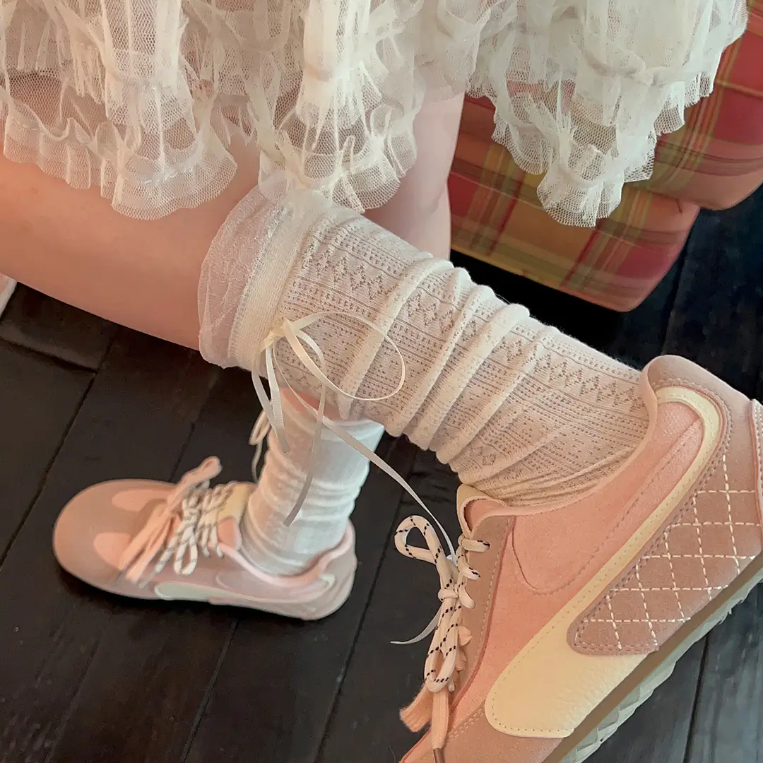 Carefully Selected Suli Qianjin "Socks for Women" Summer Thin Style Slouch Socks Miu Style Ballet Style White Mid-Calf Socks