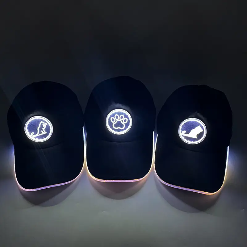 Luminous Red LED Baseball Cap with Logo - Image 16