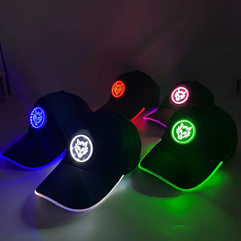 Luminous Red LED Baseball Cap with Logo - Image 18