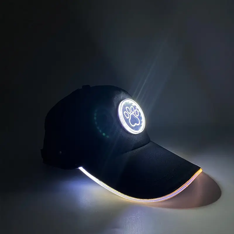Luminous Red LED Baseball Cap with Logo — feature 13