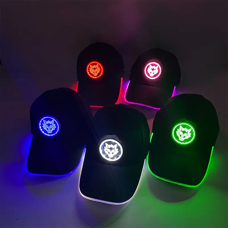 Luminous Red LED Baseball Cap with Logo — feature 8