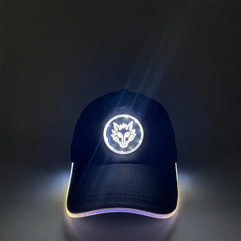 Luminous Red LED Baseball Cap with Logo - Image 10