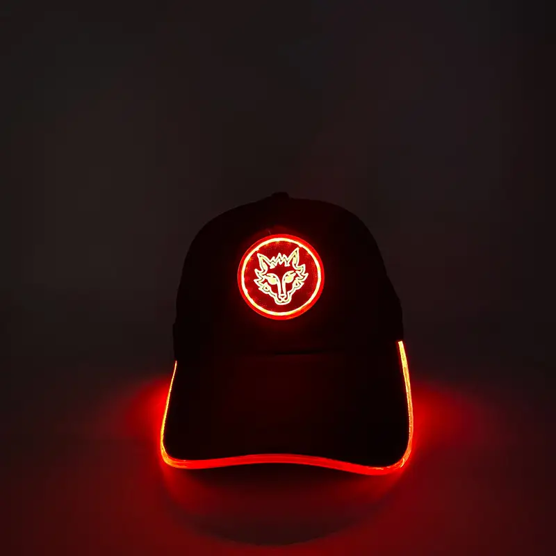 Luminous Red LED Baseball Cap with Logo - Image 11