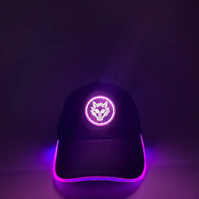 Luminous Red LED Baseball Cap with Logo - Image 12
