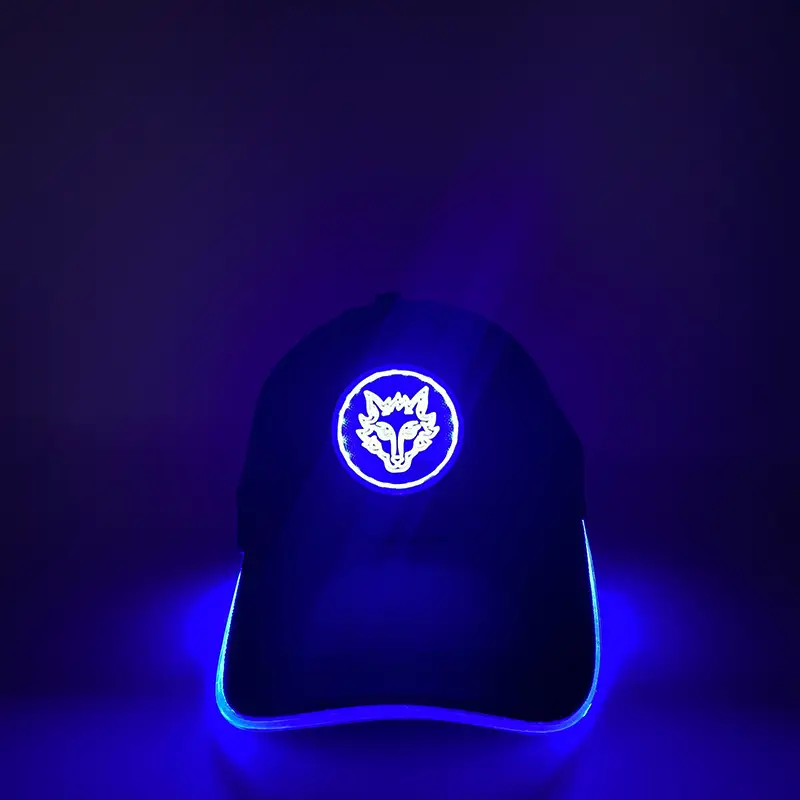 Luminous Red LED Baseball Cap with Logo - Image 13
