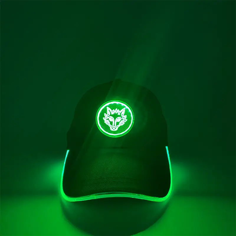 Luminous Red LED Baseball Cap with Logo - Image 14