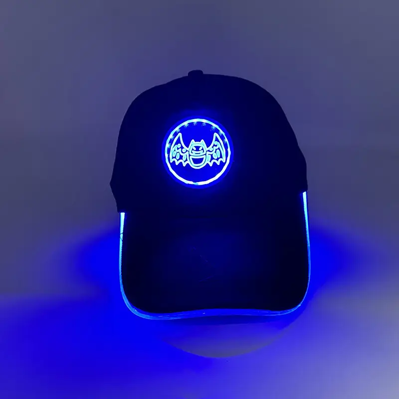 Luminous Red LED Baseball Cap with Logo - Image 2