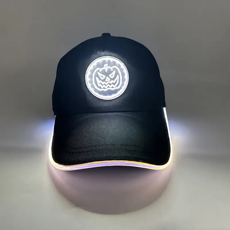 Luminous Red LED Baseball Cap with Logo - Image 4