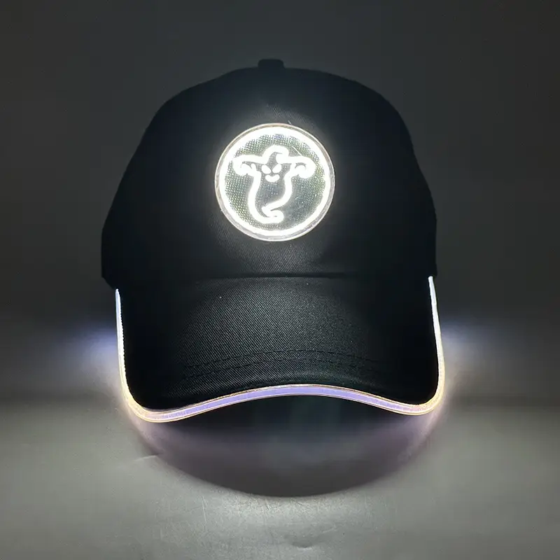 Luminous Red LED Baseball Cap with Logo - Image 5