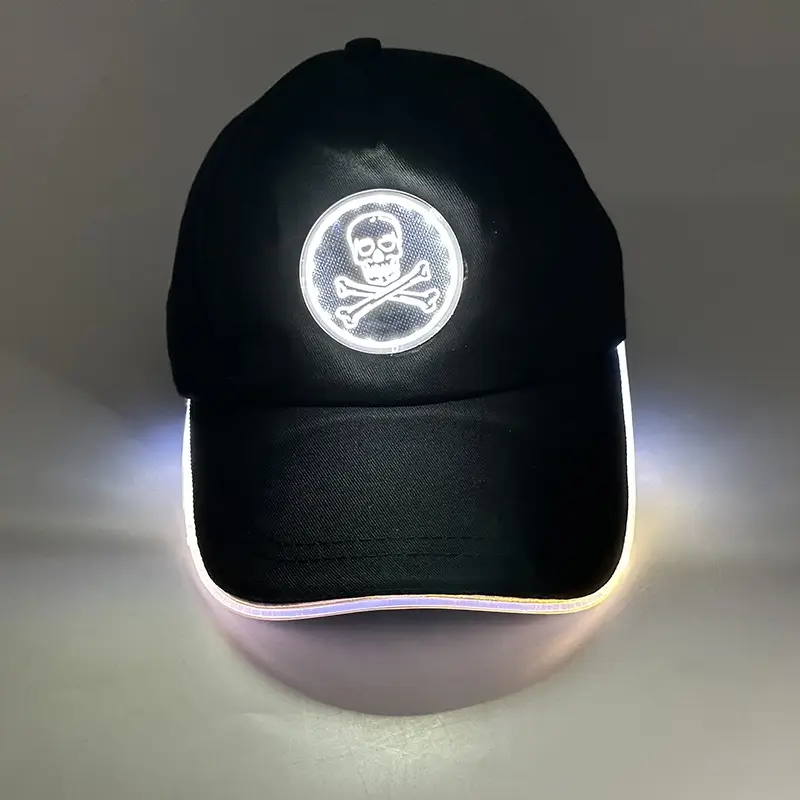 Luminous Red LED Baseball Cap with Logo - Image 6