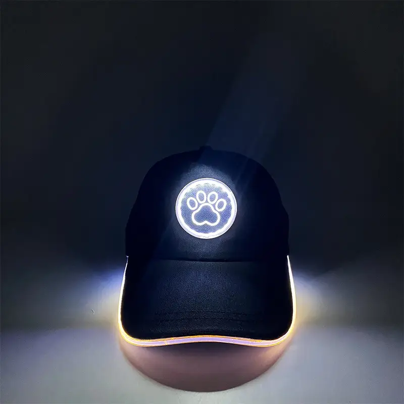 Luminous Red LED Baseball Cap with Logo - Image 7