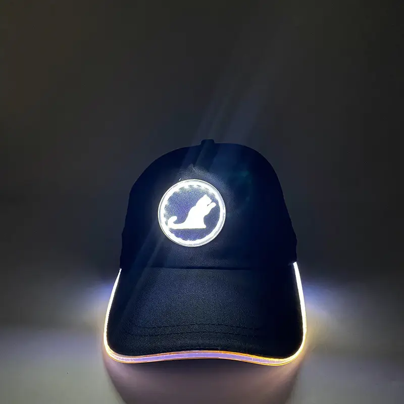 Luminous Red LED Baseball Cap with Logo - Image 8