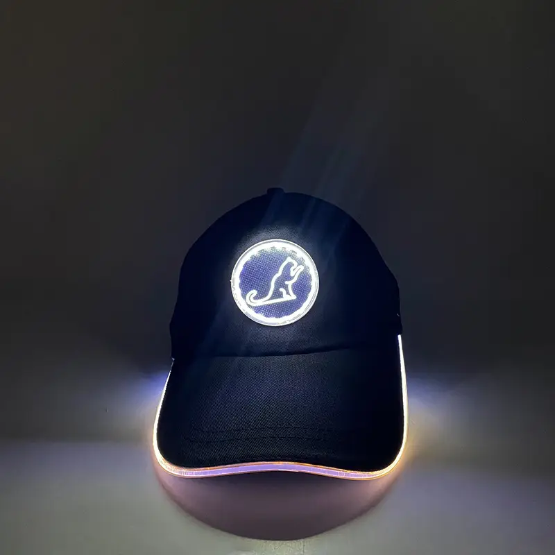 Luminous Red LED Baseball Cap with Logo - Image 9