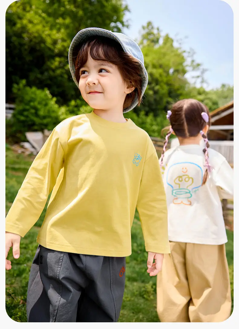 Girls Boys Spring Outfit T-Shirt Set Yellow Floral — feature 21