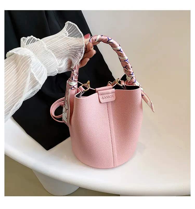 Pink Leather Crossbody Bag with Logo Work — feature 16