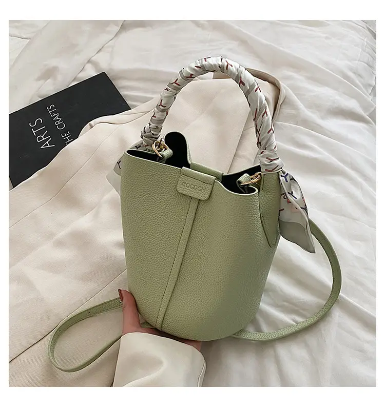 Pink Leather Crossbody Bag with Logo Work — feature 19