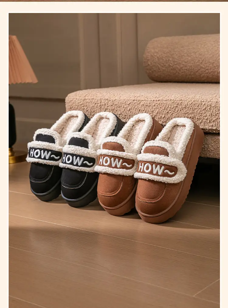 2025 New Winter Women's Birkenstock Shoes for Outer Wear Thick-Soled Heightening Fleece-Lined Warm Fashionable Plush Slip-On Cotton Shoes — feature 17
