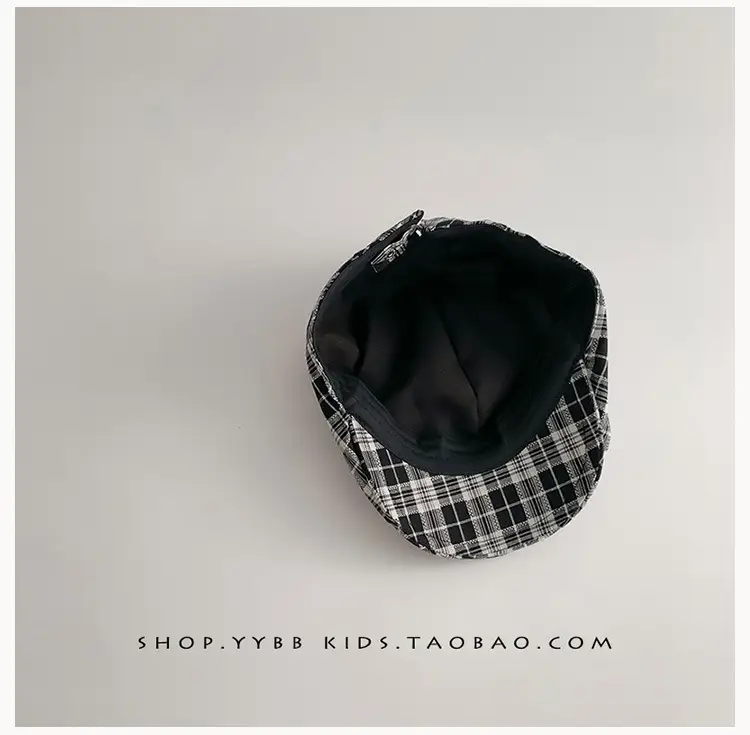 British Plaid Sunshade Hat for Kids Autumn Winter Windproof — feature 11