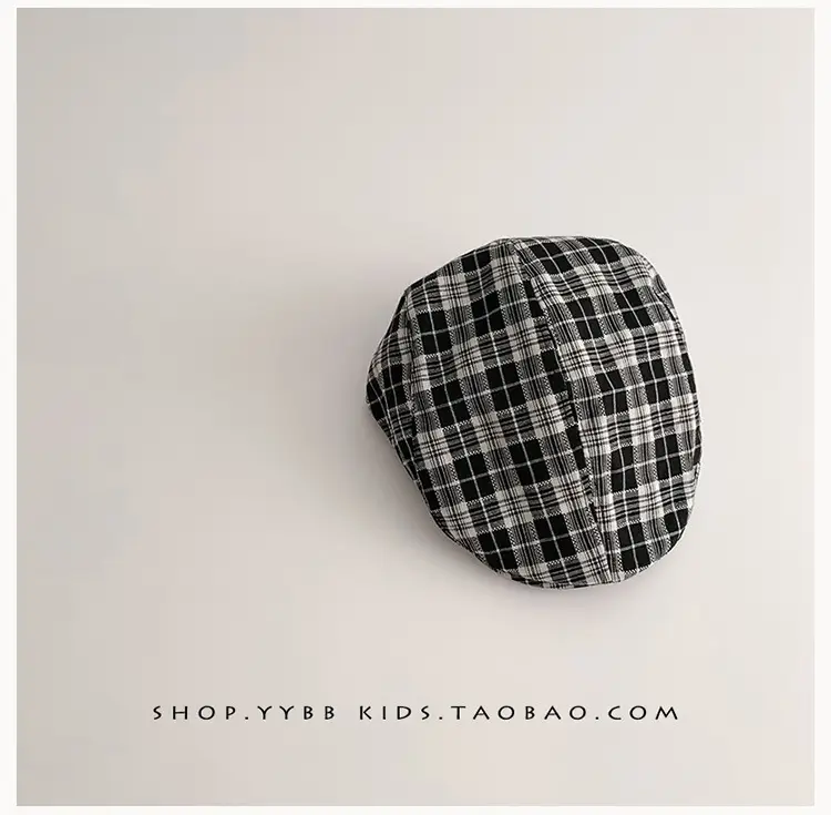 British Plaid Sunshade Hat for Kids Autumn Winter Windproof — feature 13