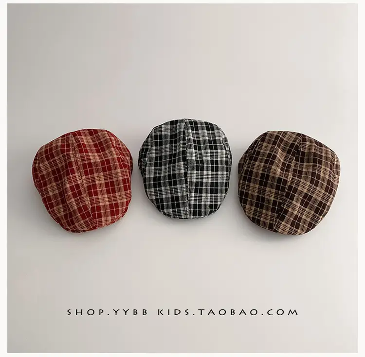 British Plaid Sunshade Hat for Kids Autumn Winter Windproof — feature 14