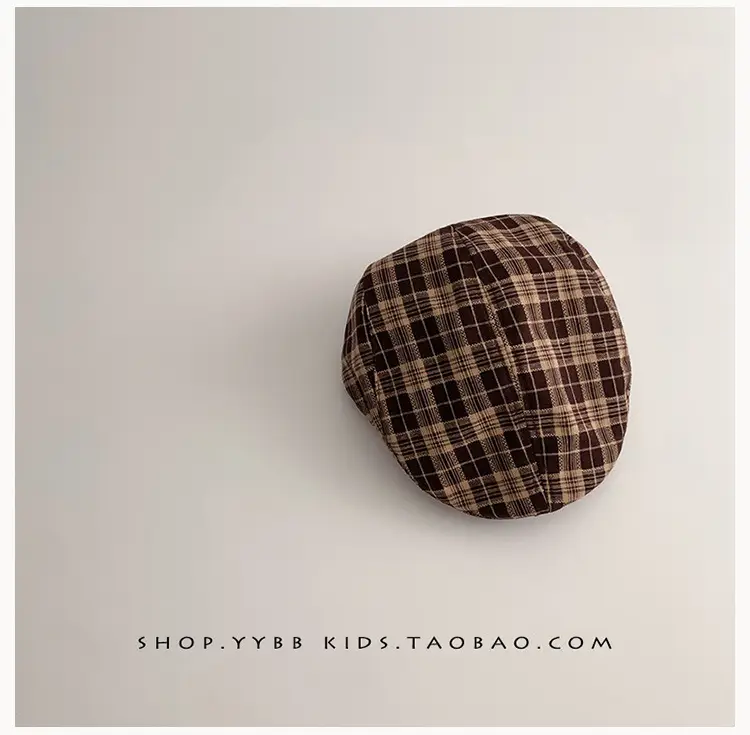 British Plaid Sunshade Hat for Kids Autumn Winter Windproof — feature 15