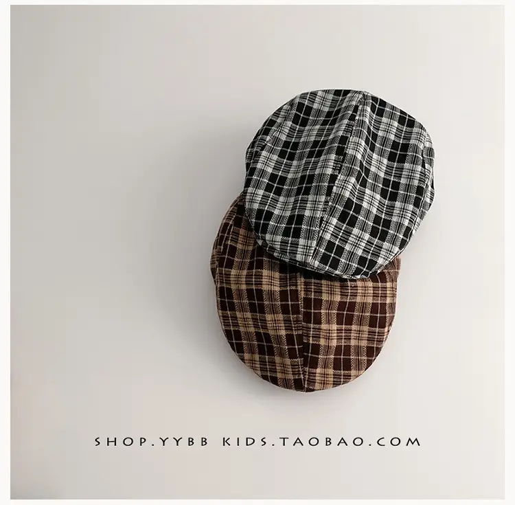 British Plaid Sunshade Hat for Kids Autumn Winter Windproof — feature 8