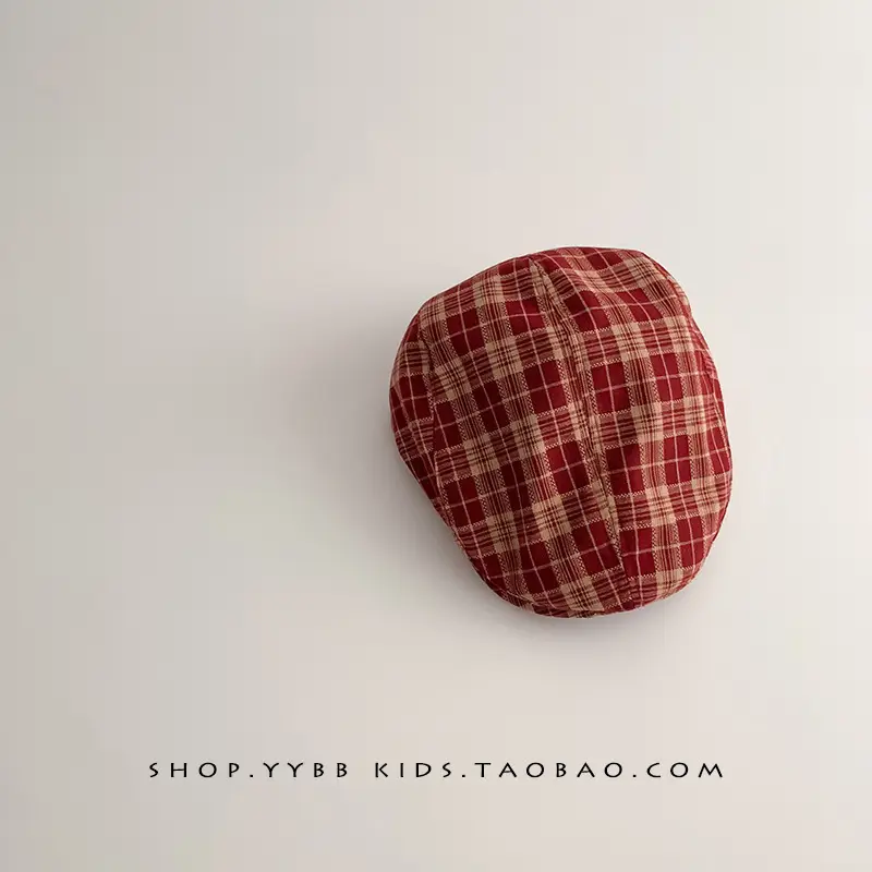 British Plaid Sunshade Hat for Kids Autumn Winter Windproof - Image 4