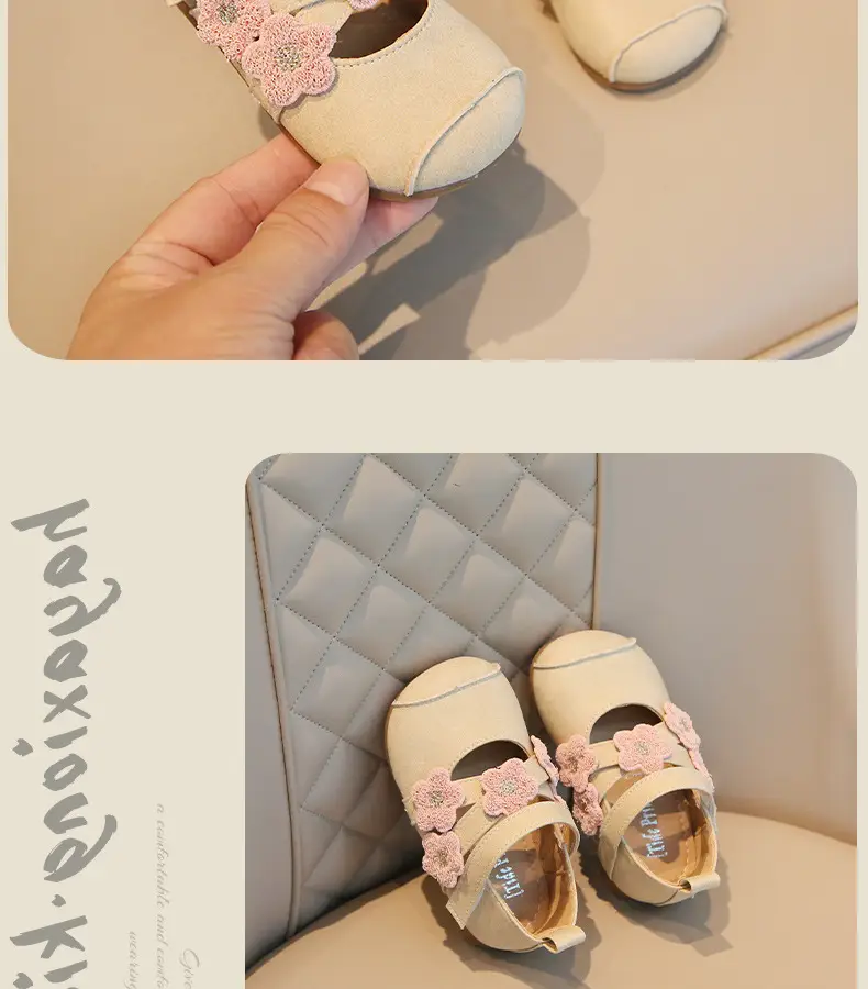 Girls Princess Shoes Leather Elegant Small Non-Slip Soft Sole — feature 12