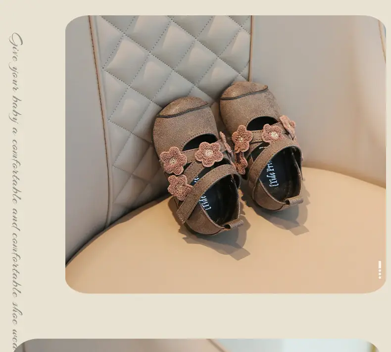 Girls Princess Shoes Leather Elegant Small Non-Slip Soft Sole — feature 15